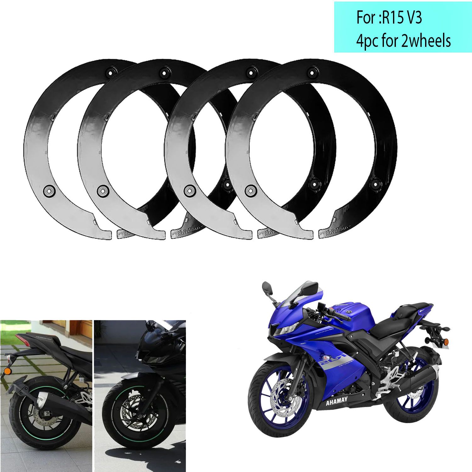 PVC PRO Disc Wheel Cover For Yamaha R15 V3 (17inch Wheel) Bike Fairing Kit-image-39