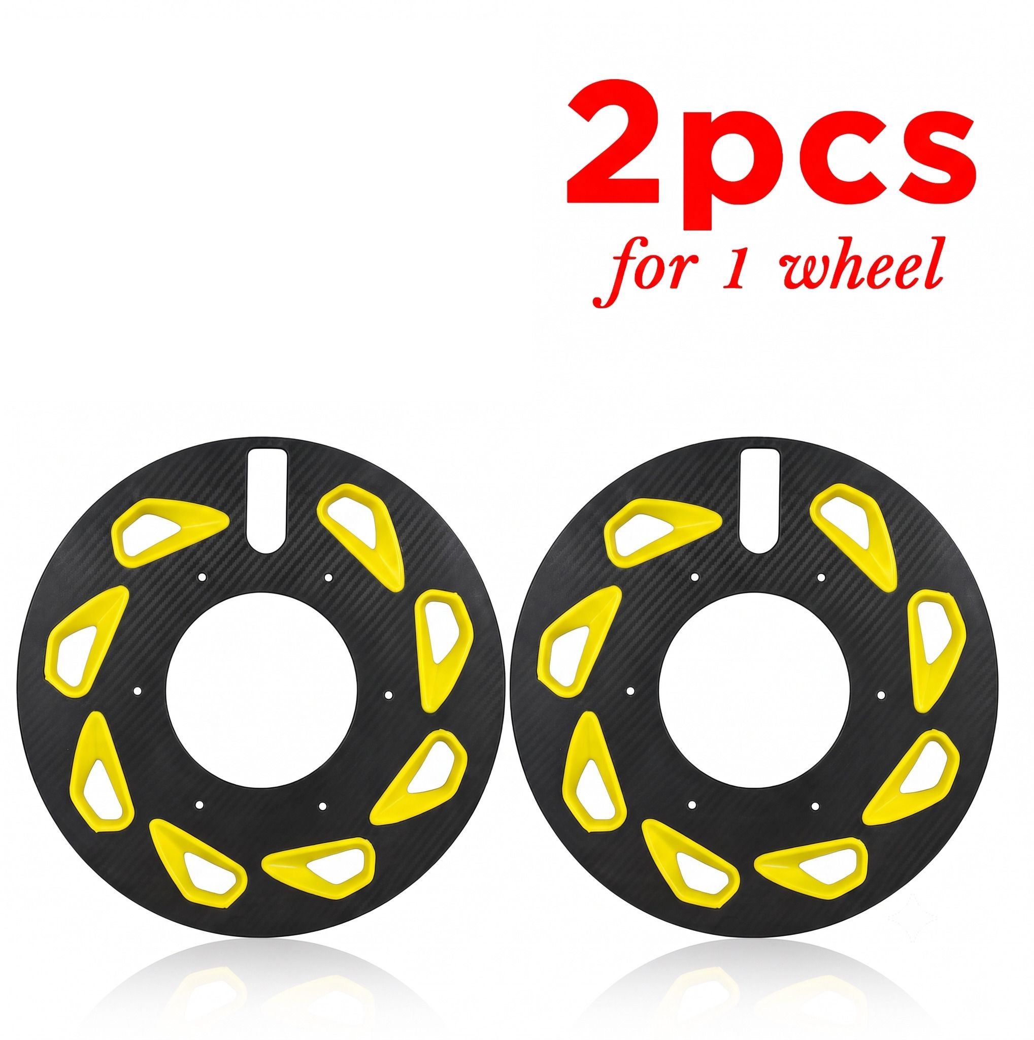 cross hooks Universal Full Bike Wheel Cover 17 Inch Matte Black Yellow Pack of 2 Bike Fairing Kit-picture-3