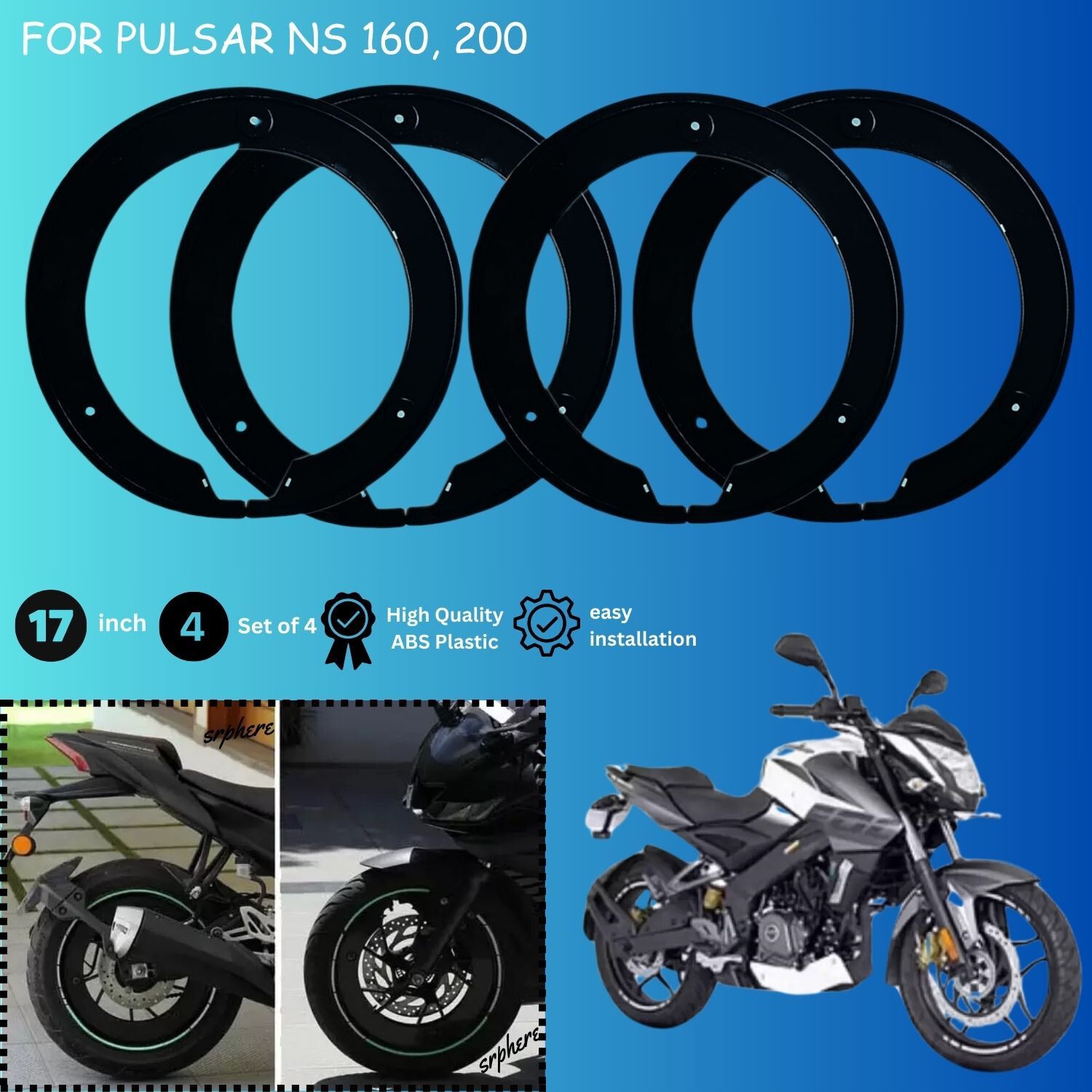 PRO Disc Wheel Cover For PULSER NS 160 ,200 Wheel Cover For NA NA-image-26