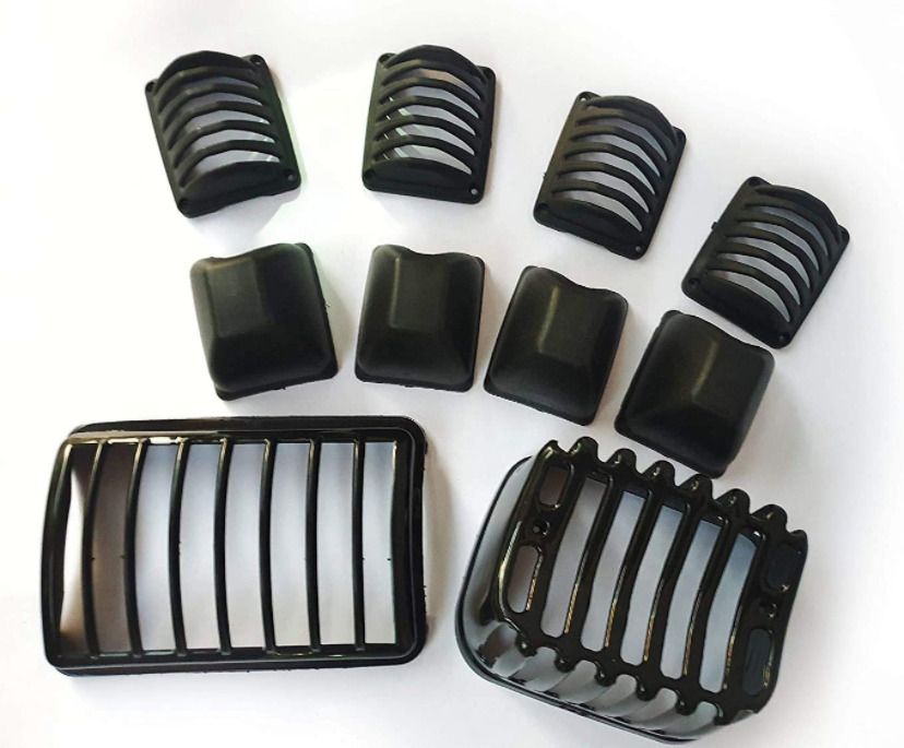 Splendor Headlight Grill Indicator Grill Back light Grill Covers (Black) Bike Headlight Grill