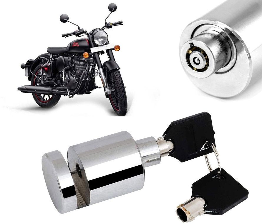 auto pearl Heavy Duty Anti Theft Motorcycle Chrome Stainless Steel Disc Brake Lock-356 Disc Lock-picture-9