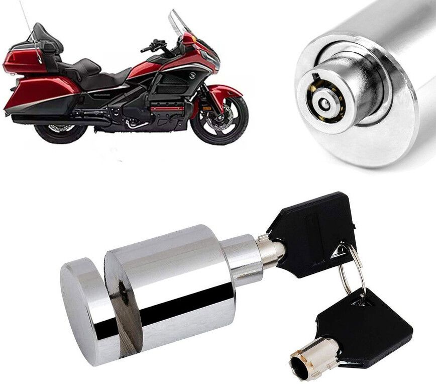 auto pearl Heavy Duty Anti Theft Motorcycle Chrome Stainless Steel Disc Brake Lock-224 Disc Lock-picture-3