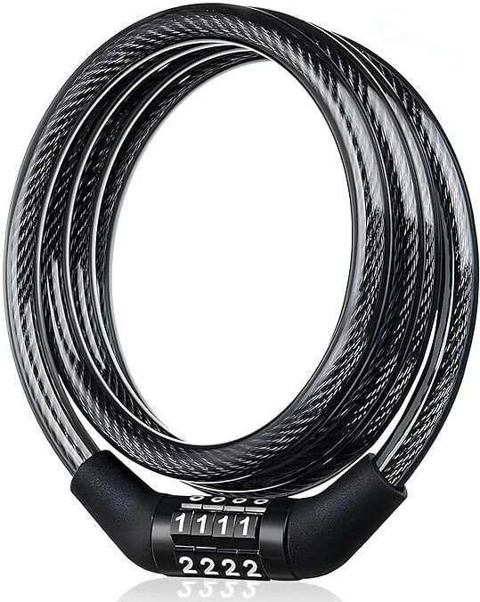 Premium 4 Digit Combination Cycle Lock|High-Strength|Steel Wire|PVC Coating Bicycle Lock-image-1