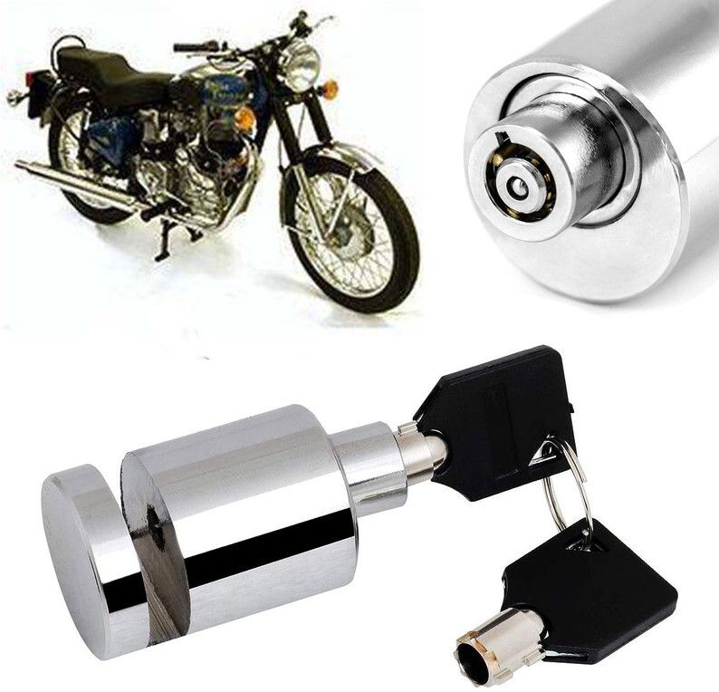 auto pearl Heavy Duty Anti Theft Motorcycle Chrome Stainless Steel Disc Brake Lock-386 Disc Lock-picture-1