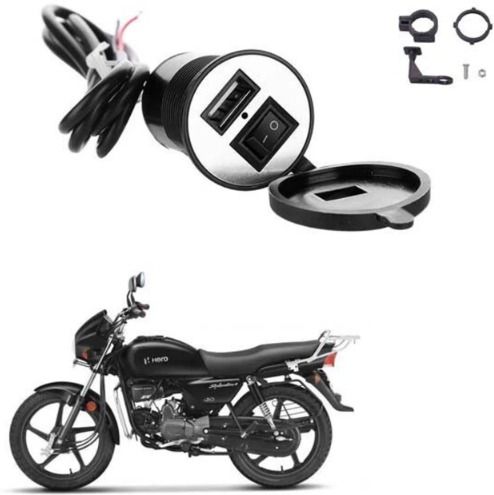 USB Charger Socket Power Outlet 12V 2.1A for Motorcycle Mobile with Wire 2.1 A 2.1 A Bike Mobile Charger-image-1