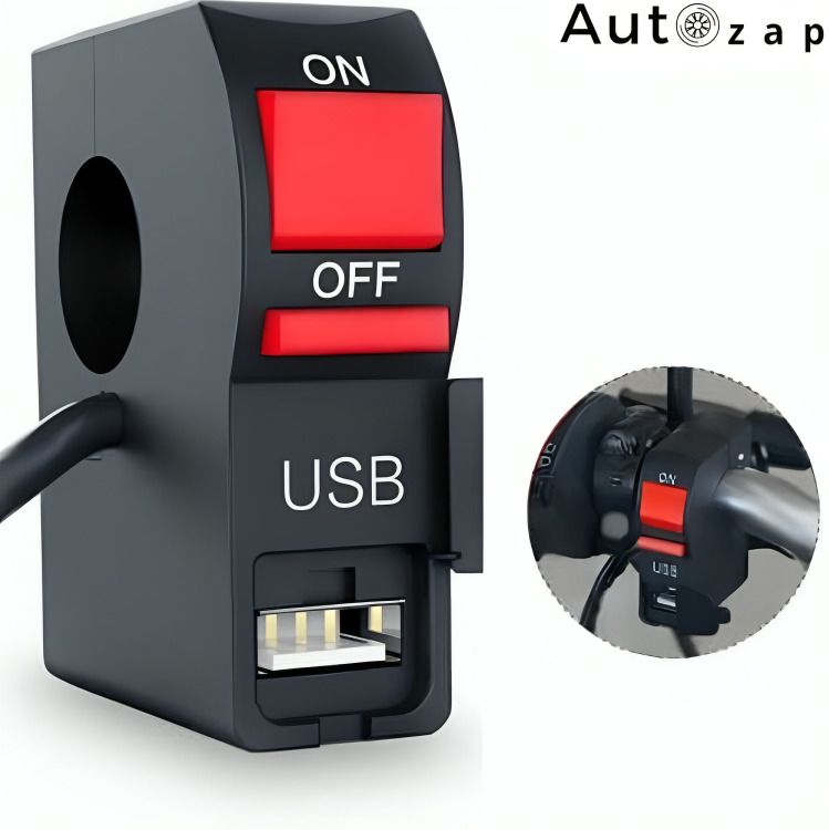 Bike Handlebar Universal Switch With USB 2 A Bike Mobile Charger-image-13