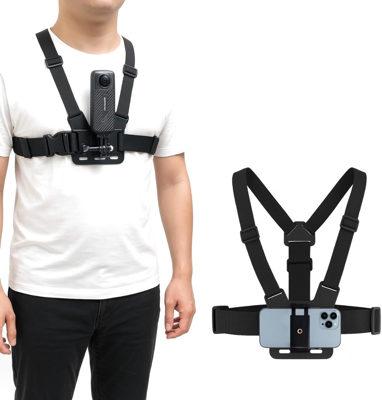 Mobile Phone Chest Strap Mount Chest Harness Holder for VLOG/POV Bike Mobile Holder-image-2