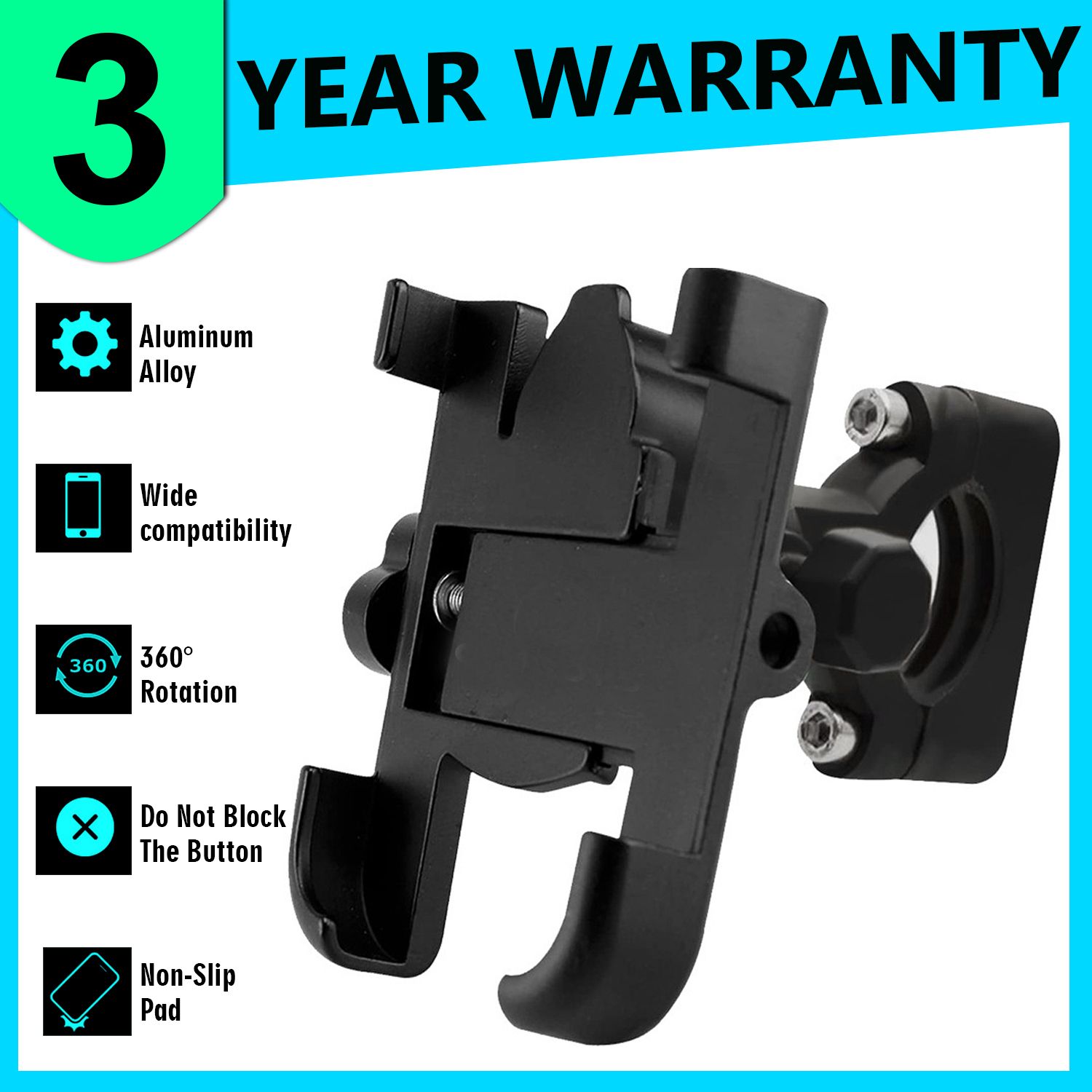 Universal Bike Mount Holder Verson 2.0 Metal Body 360 Degree Bike Mobile Holder