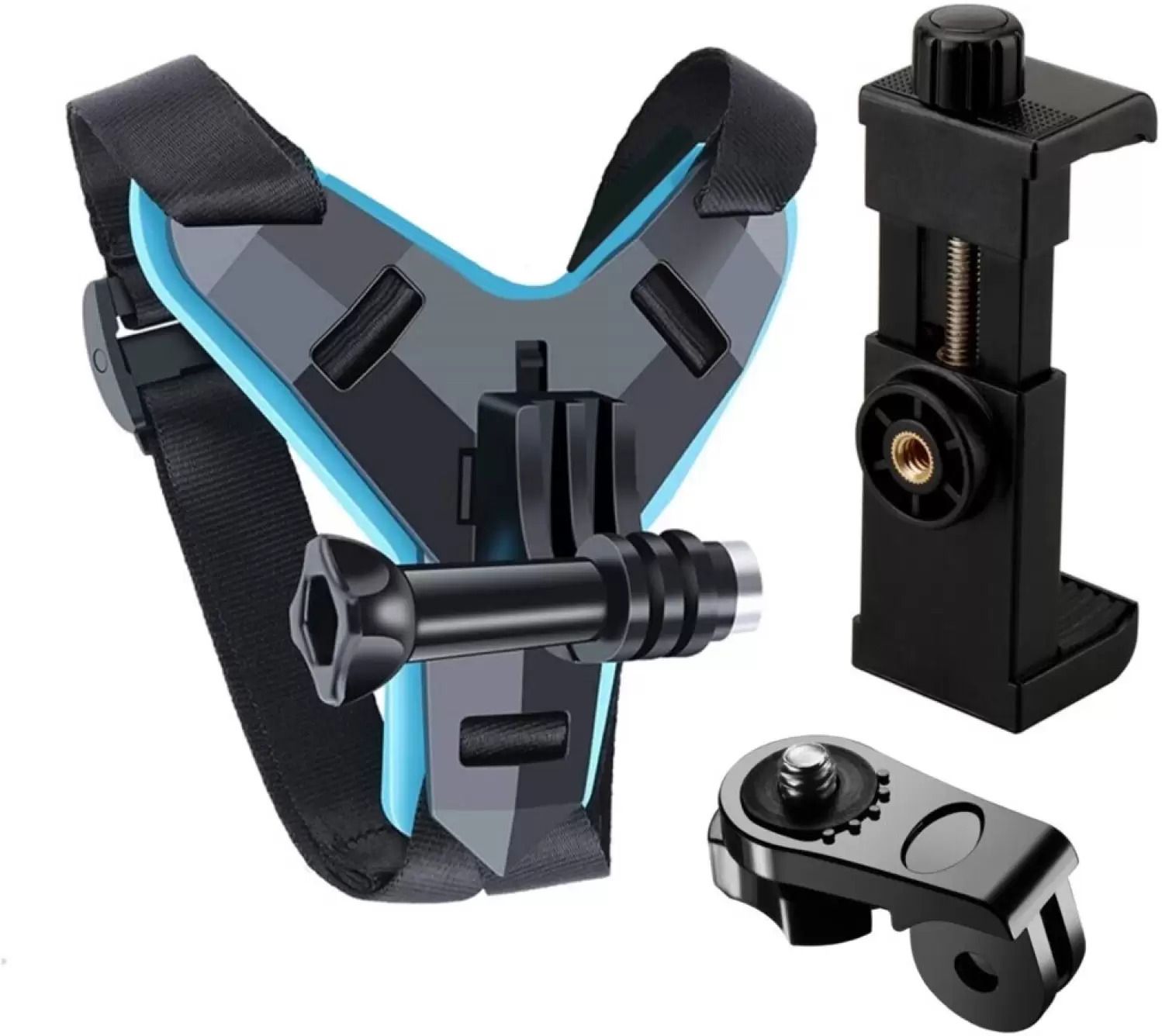 Helmet Chin Strap Mount with Mobile Clip & Screw Compatible with All Smart Bike Mobile Holder