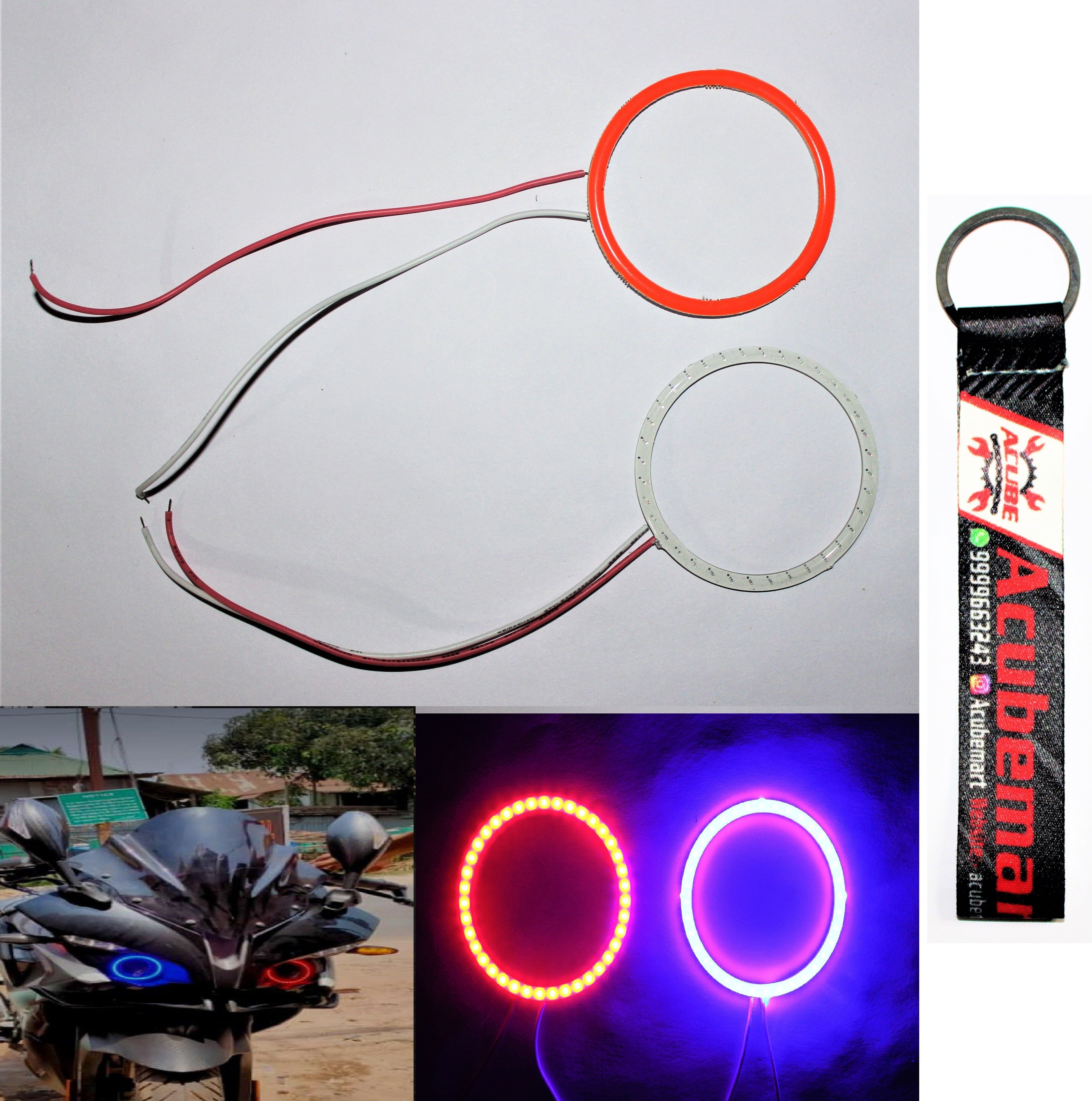 RS 200 ring light /Demon / Angel Eyes blue red cops AM key chain Projector Lens