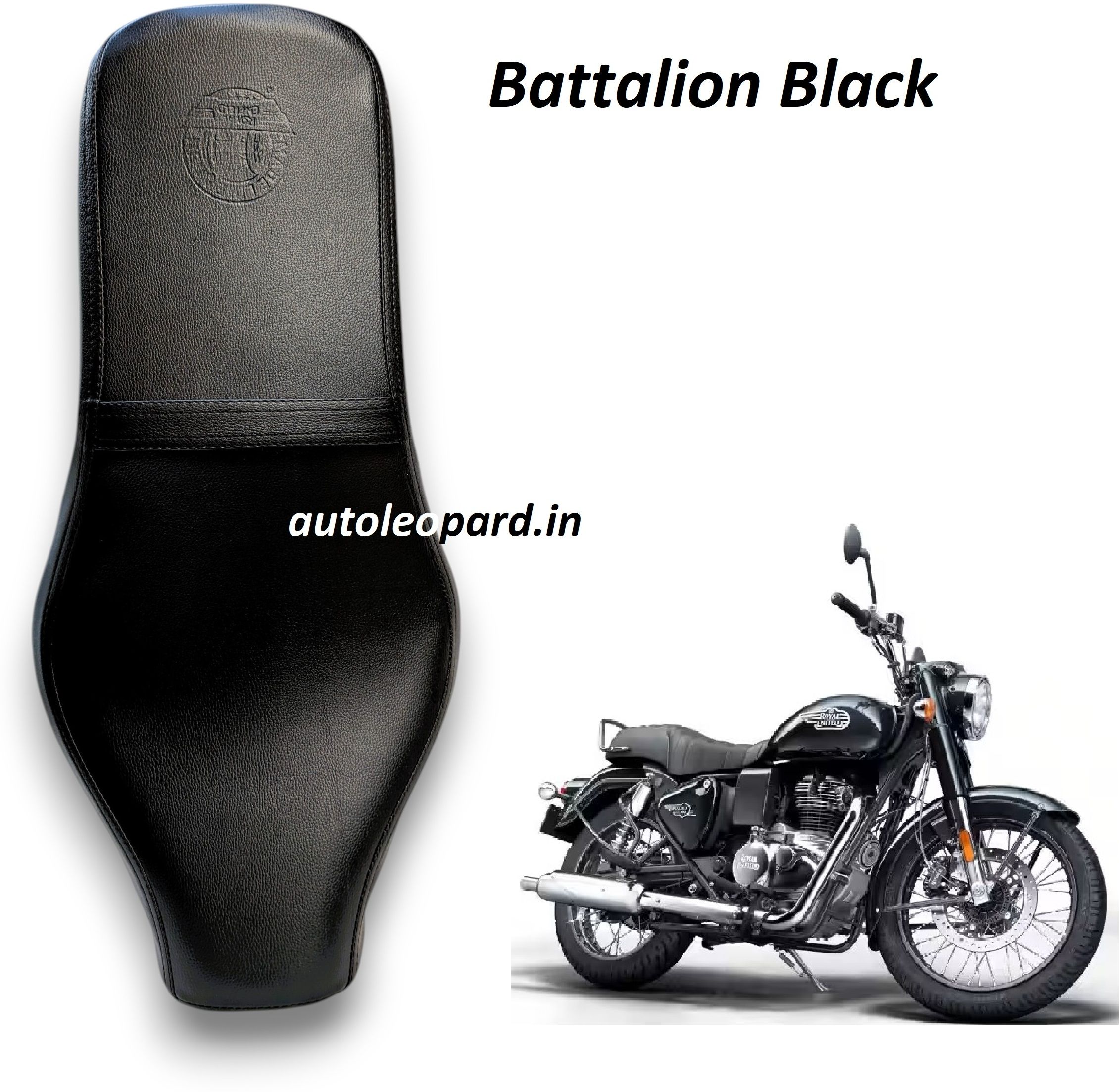 NEW BULLET 350 BATTALION PLAIN BLACK SOFT TOUCH PREMIUM QUALITY Single Bike Seat Cover For Royal Enfield Bullet-image-47
