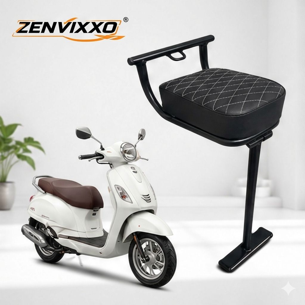 zenvixxo Universal Front Baby Seat for Scooter | Foldable Design | Soft Cushione Single Bike Seat Cover For Universal For Bike Access, Activa-picture-44