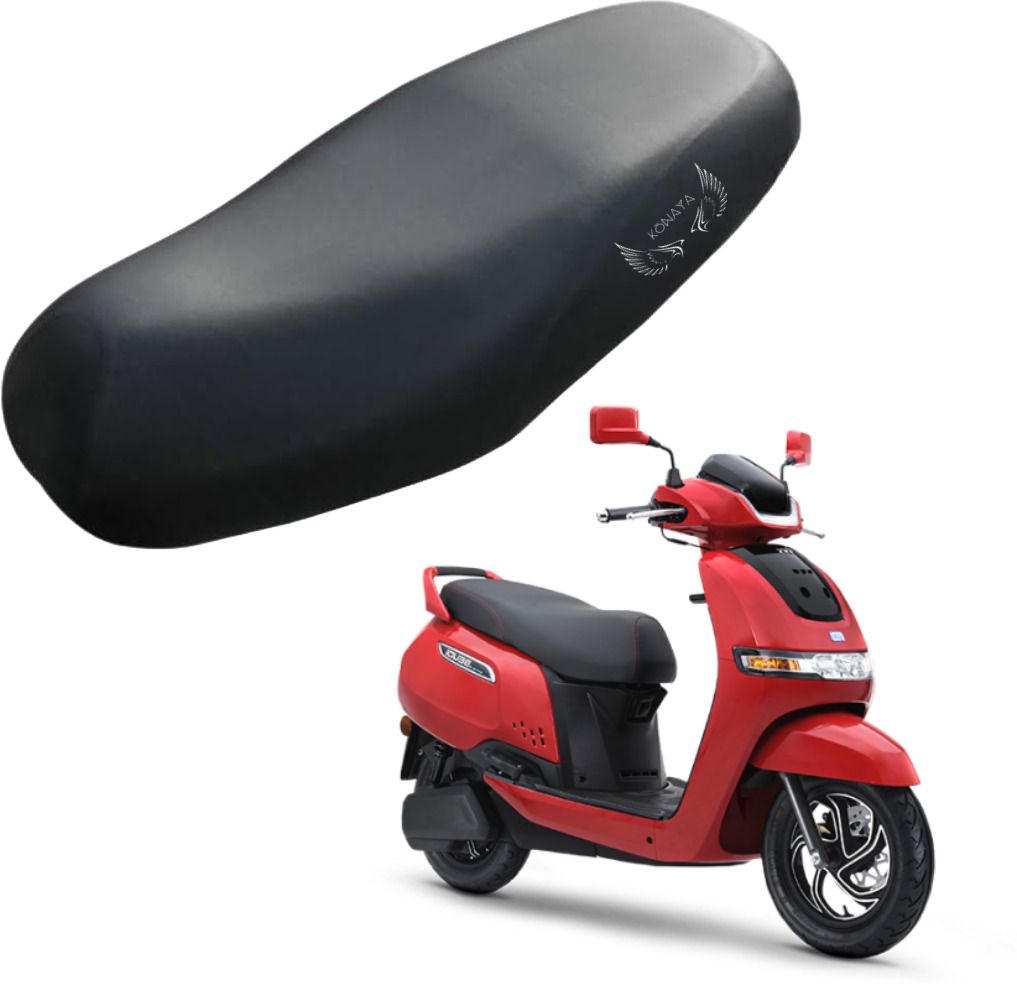 IQUBE Seat Cover Protect from Rust and Dust, PU Leather Waterproof Single Bike Seat Cover For TVS NA-image-12