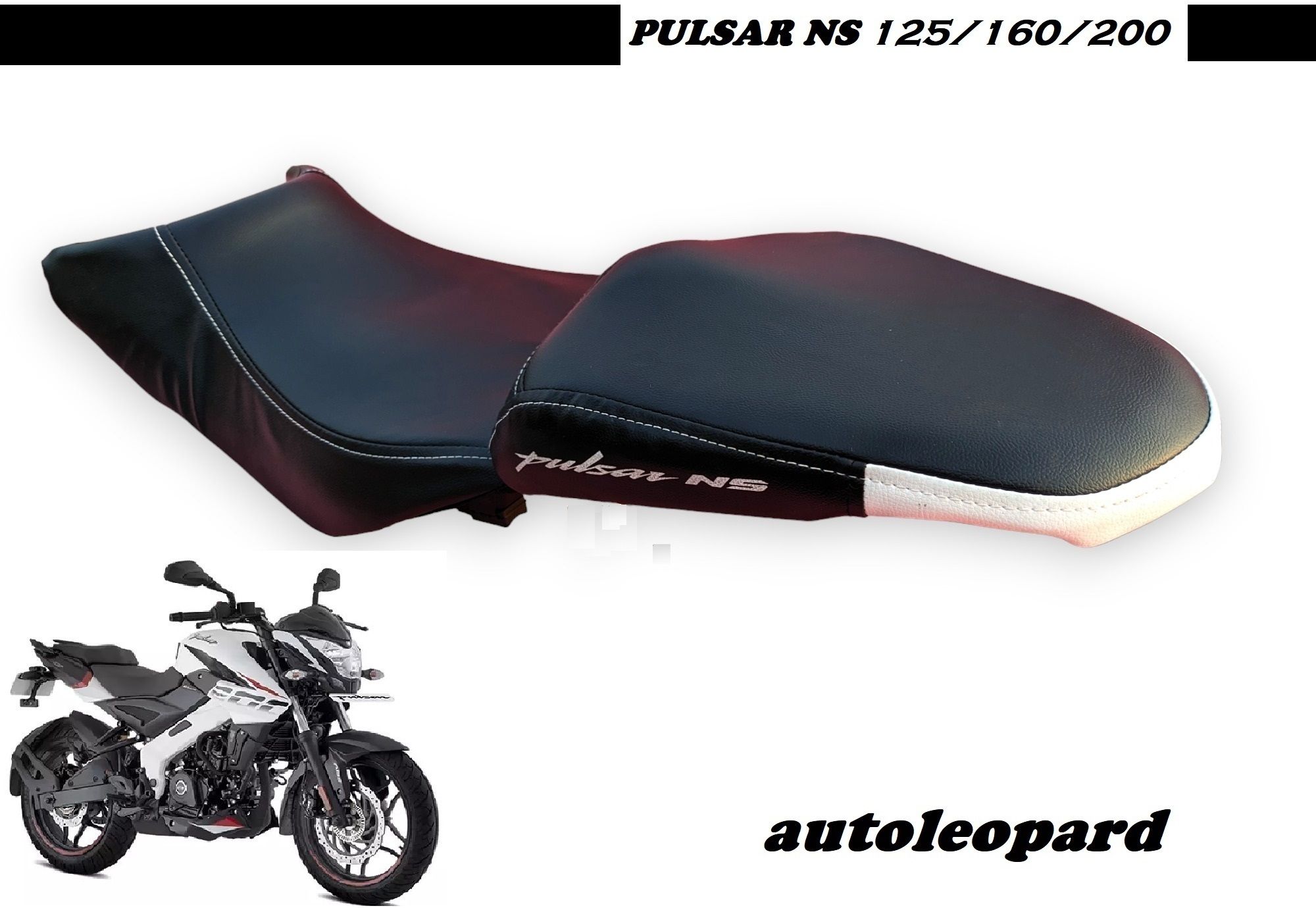 PULSAR NS 125/160/200 REAR WHITE Split Bike Seat Cover For Bajaj Pulsar-image-17