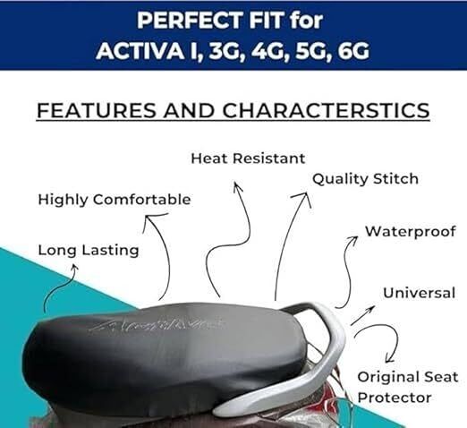 PJ_ACTIVA 3G,4G,5G,6G SEAT COVER_002 Single Bike Seat Cover For Honda Activa 4G-image-34