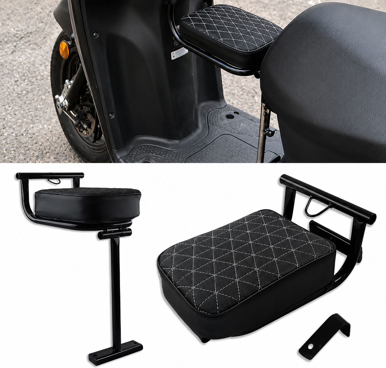 Universal Foldable Front Baby Seat for Scooter Pack of 1 Split Bike Seat Cover For Universal For Bike Activa-image-19