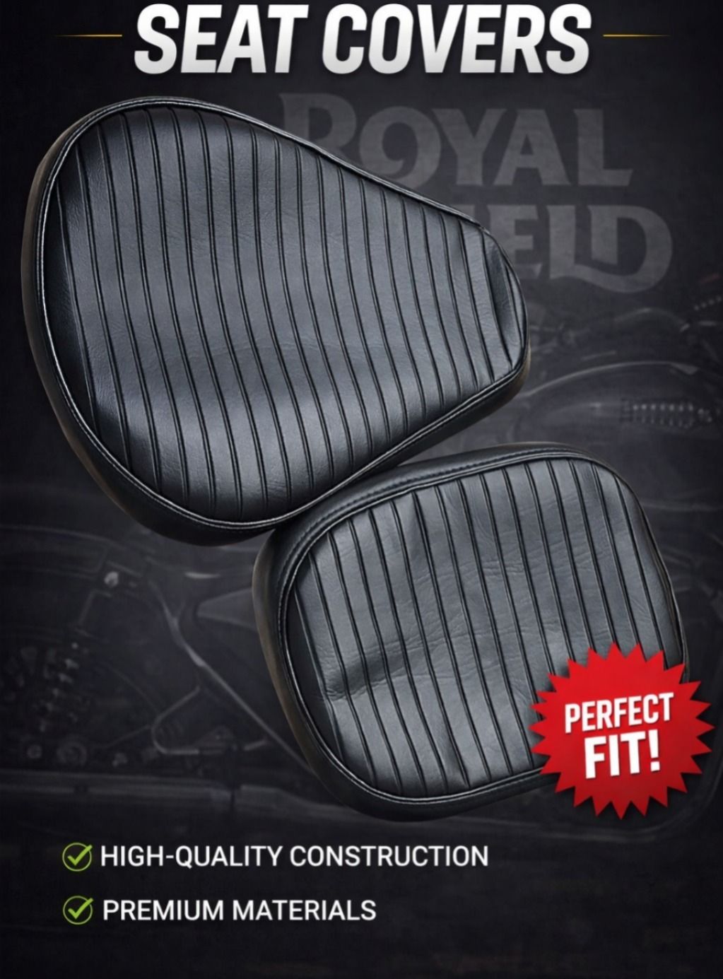 SCRBL-004 Split Bike Seat Cover For Royal Enfield NA