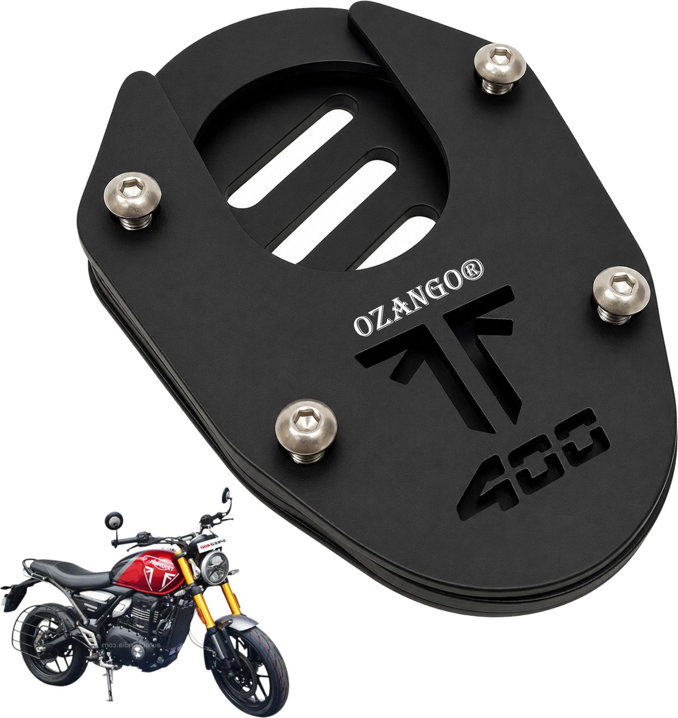 ozango Motorcycle Base Plate Extender for Triumph Scrambler 400 X Side Stand-picture-22
