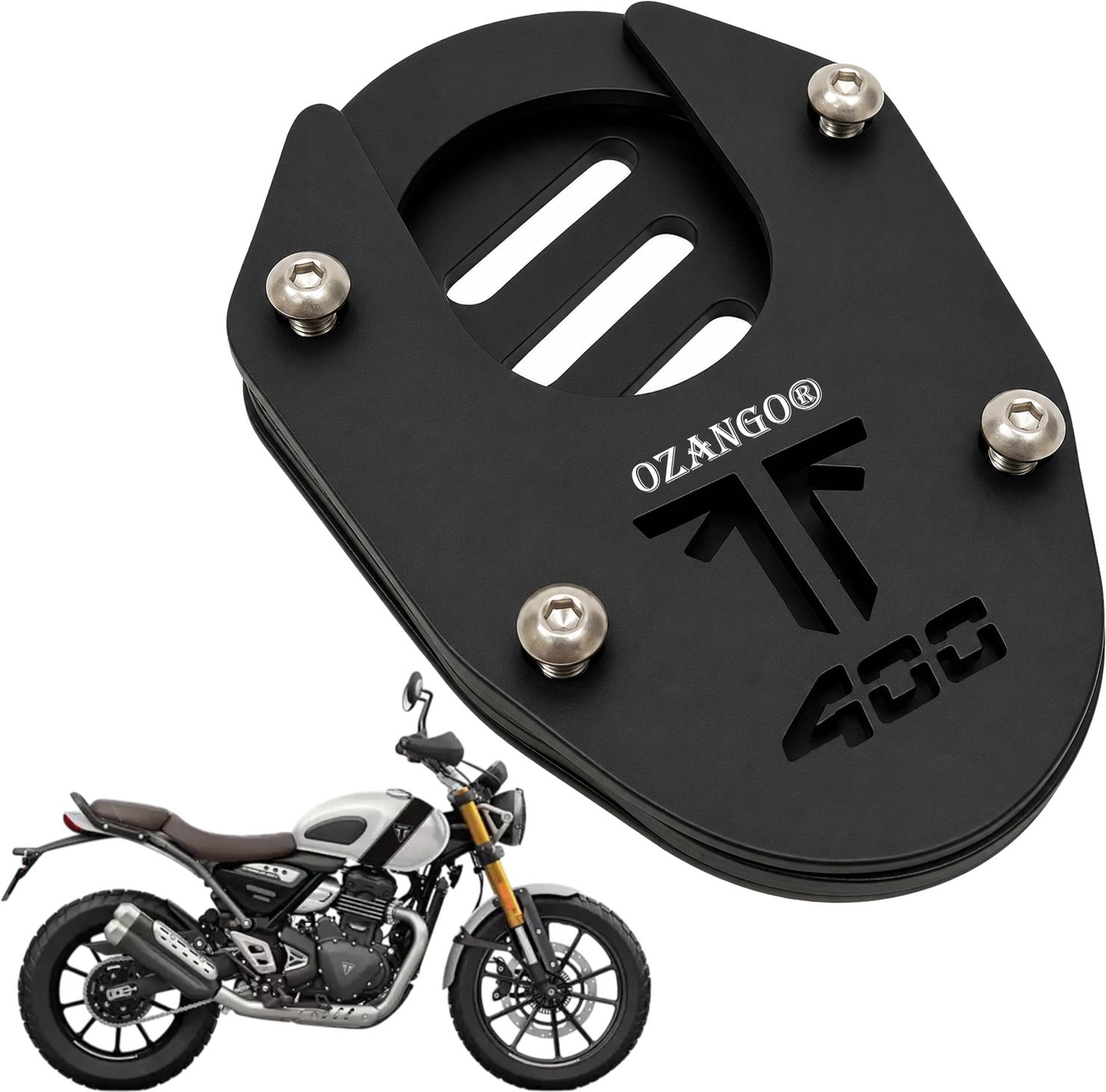 ozango Laser Cut Support Pad Plate for Triumph Scrambler 400 X Side Stand-picture-27