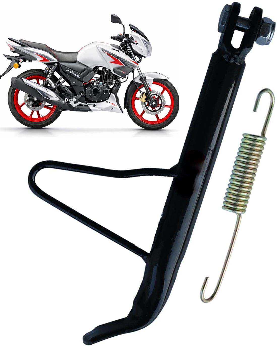 Heavy Duty Side Stand for Apaache RTR 160 180 with spring and pin and Side Stand-image-48