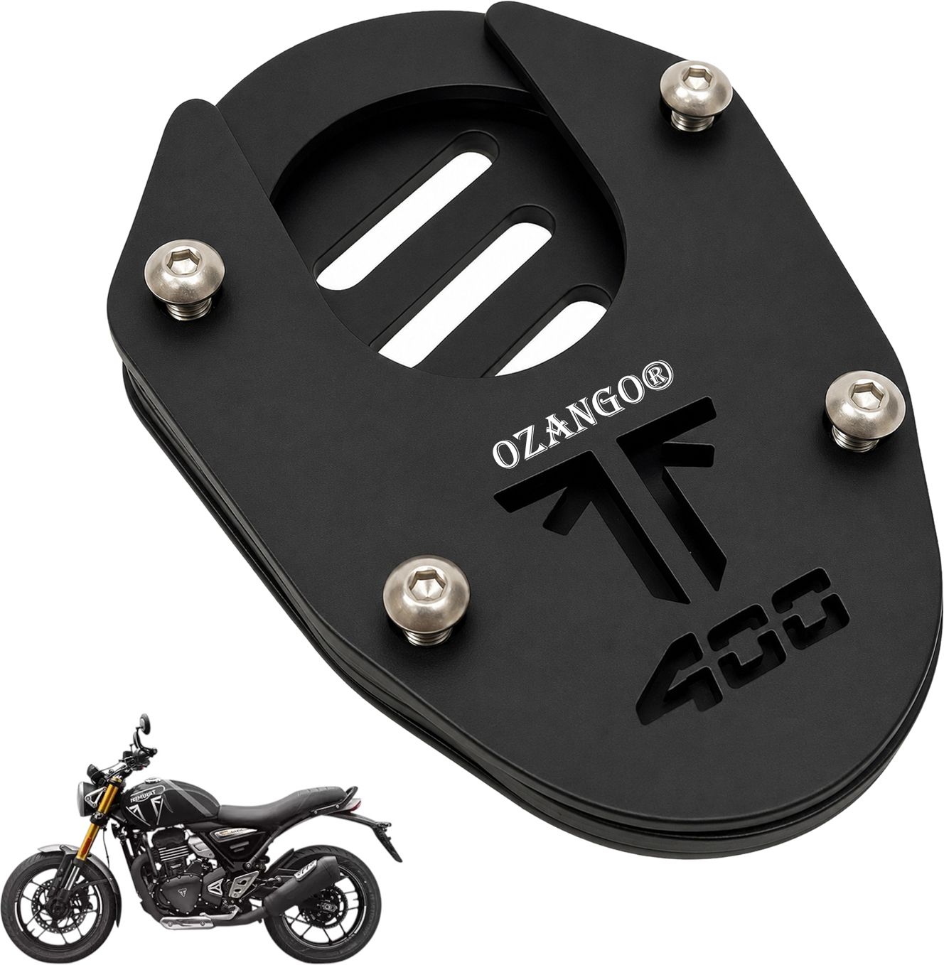 ozango Laser Cut Stand Enlarger Plate for Triumph Scrambler 400 X Side Stand-picture-19