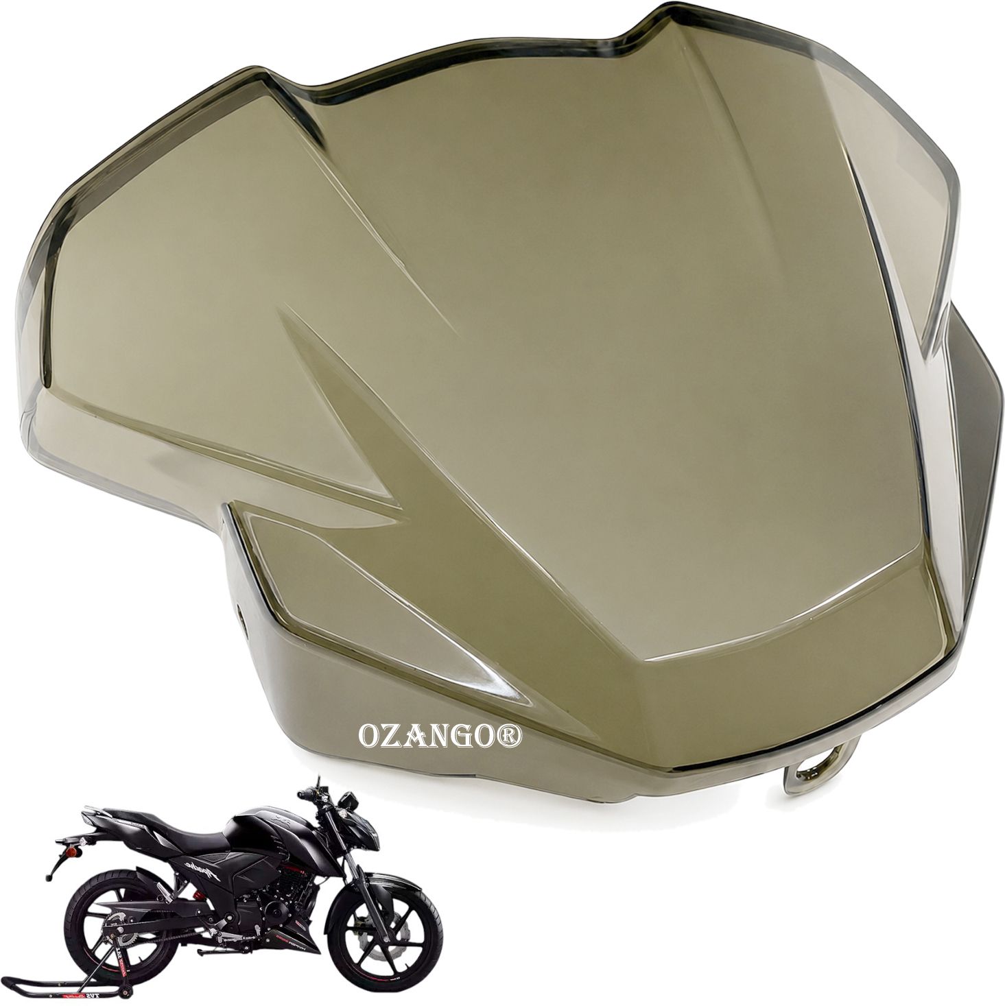 ozango Bike Wind Screen Front Guard Glass Shield for Apache RTR 160 Bike Windshield-picture-12