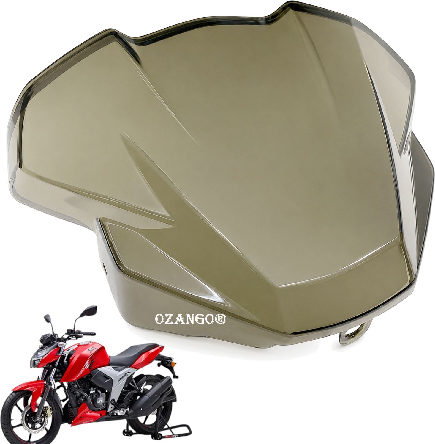 ozango Motorcycle Wind Screen Flyscreen Shield for Apache RTR 180 Bike Windshield-picture-7
