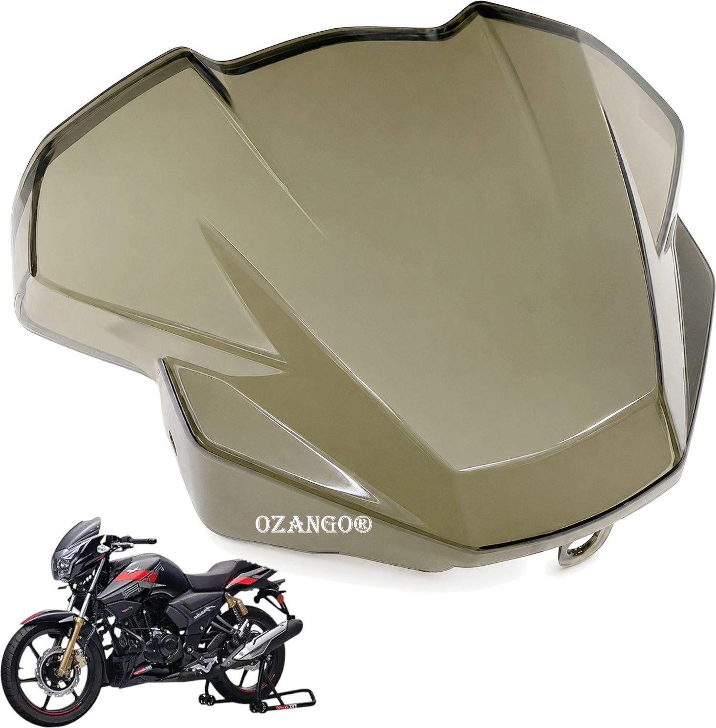 ozango Front Visor Windshield Glass Protector for Apache RTR 160 4V Bike Windshield-picture-18
