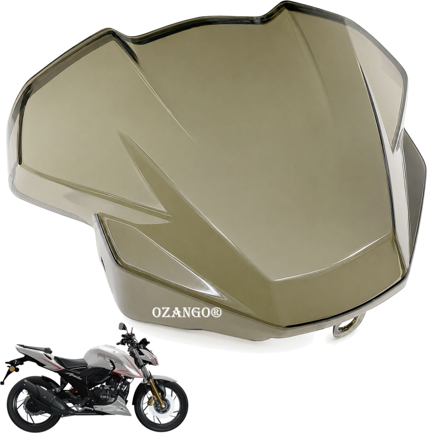 ozango Bike Front Glass Windshield Guard Shield for Apache RTR 160 4V Bike Windshield-picture-6