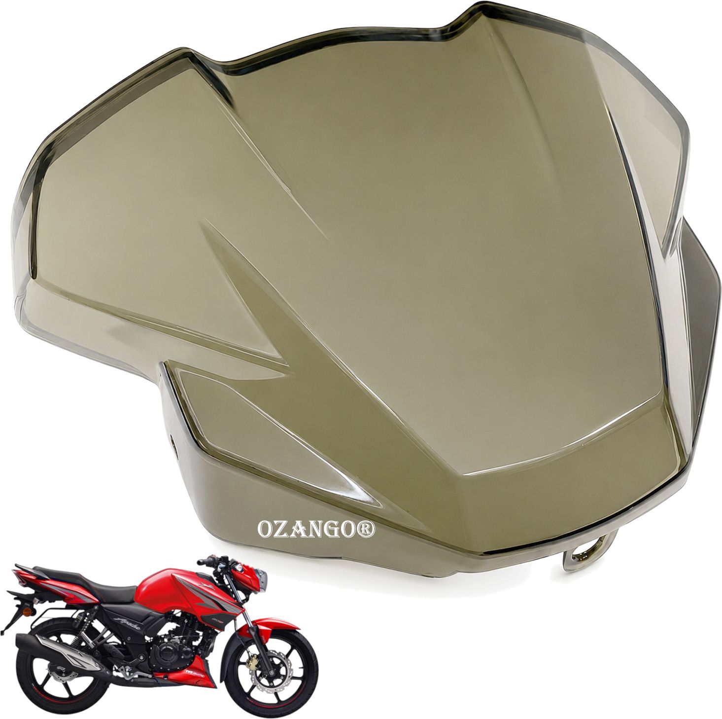 ozango Motorcycle Front Windshield Guard for Apache RTR 180 Bike Windshield-picture-9