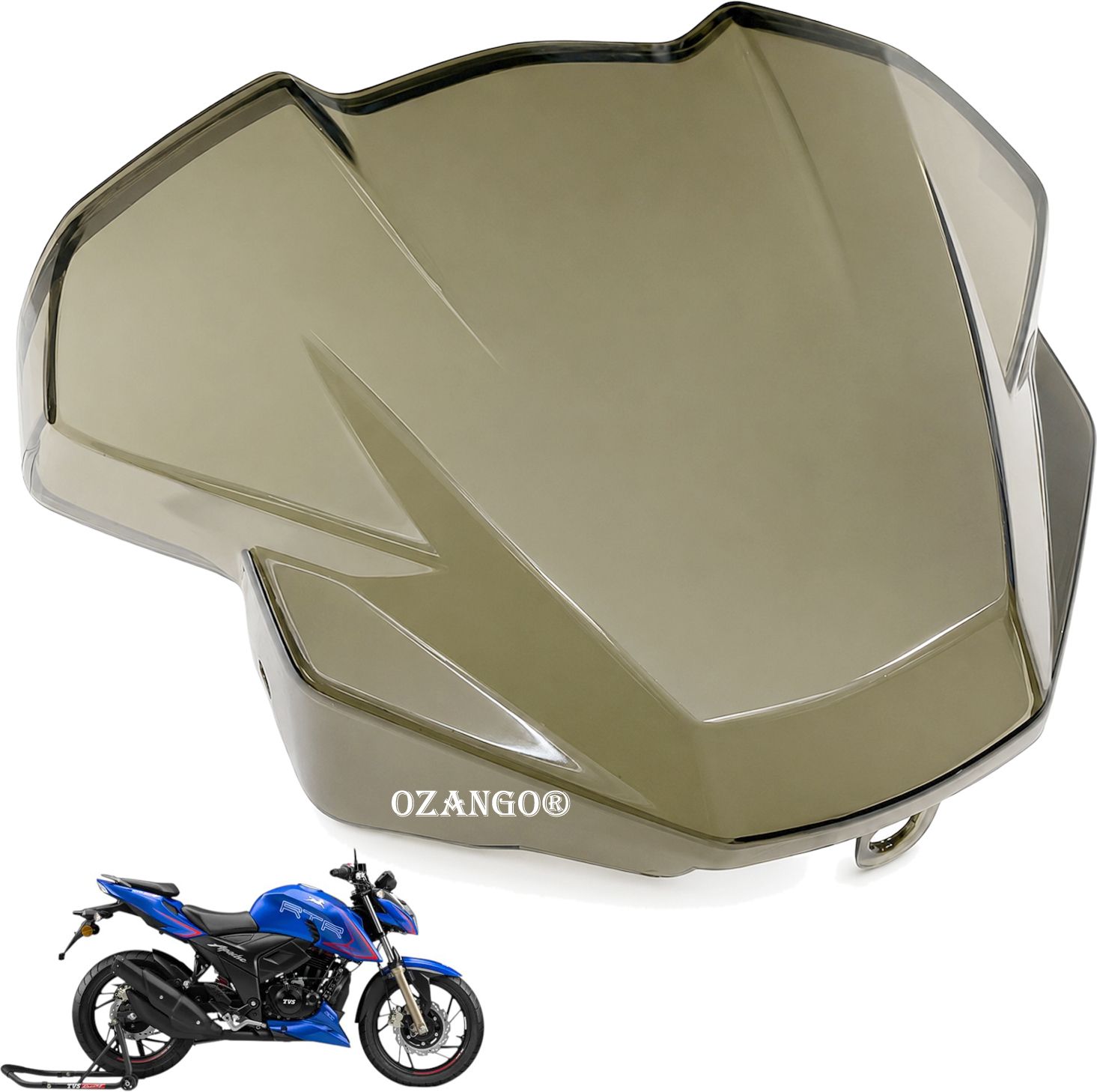 ozango Bike Front Visor Windshield Wind Screen Flyscreen Guard Glass for Apache RTR 160 Bike Windshield-picture-2