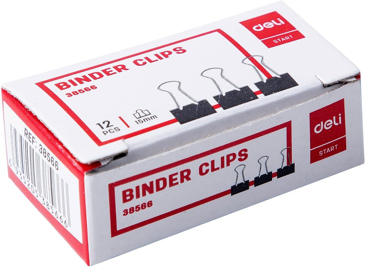 Deli Effortless Black Binder Clip 15mm pcs for Office, Home, School, (Pack of 3) Manual Multi Binder-image-46