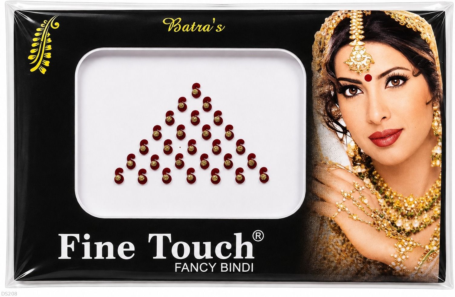 fine touch Red Designer Bindi With Golden Stone @274 Forehead Red Bindis-picture-29