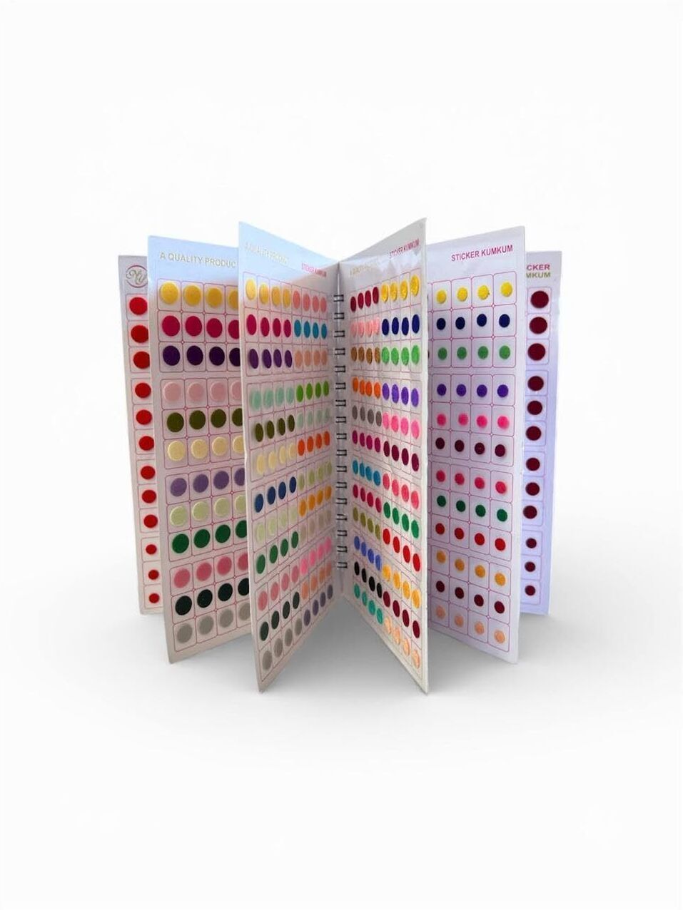 Medium Velvet Bindi Book 960pcs 6-9mm Multi Color Round (75 characters)_A Forhead Multicolor Bindis-image-28