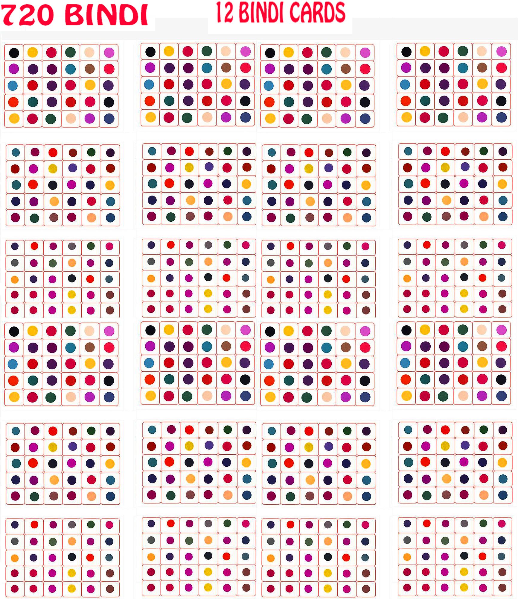 Round Bindis for Women – Multi-Color, Easy to Apply & Long-Lasting 720 Pieces Forehead Multicolor Bindis-image-22