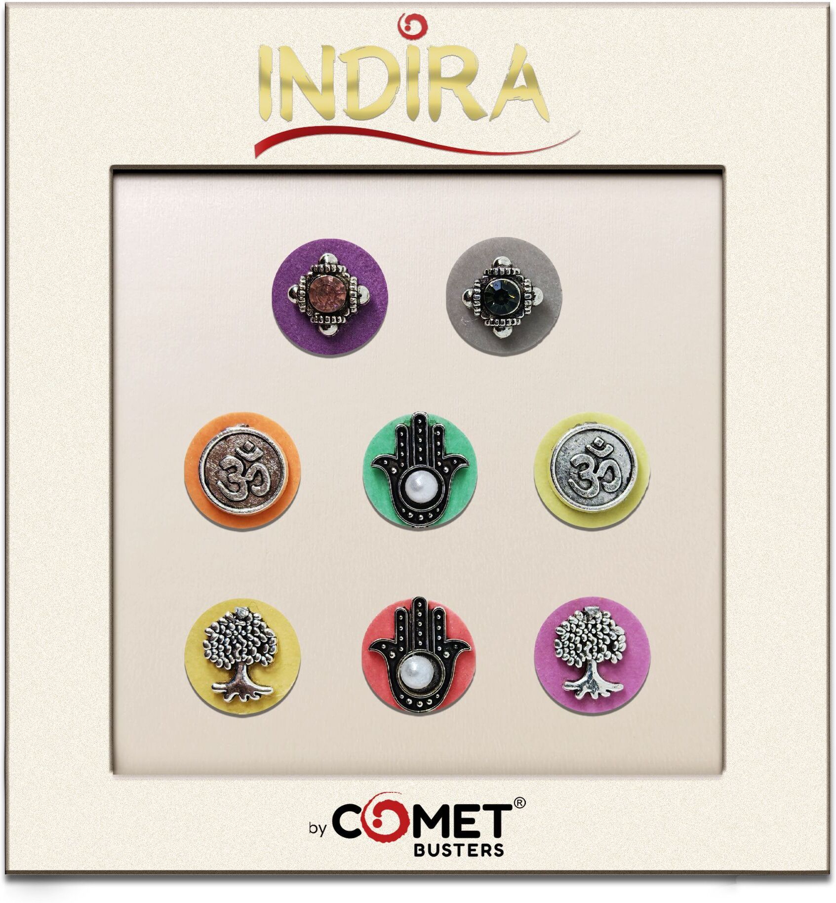 comet busters Indira Premium Multicolor Designer Bindi for Women & Girls Forehead Multicolor Bindis-picture-5