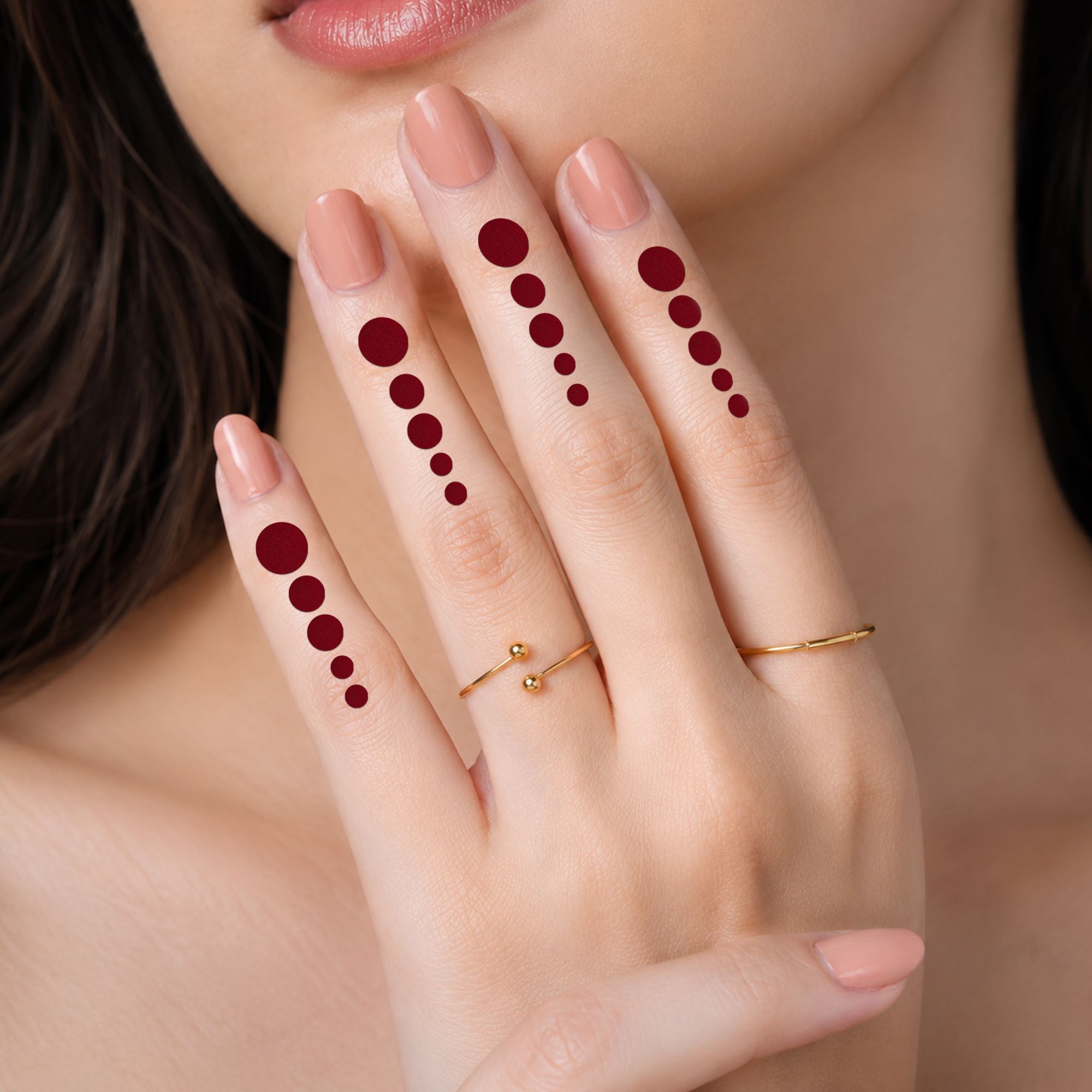 comet busters Maroon Round Finger Bindi Stickers for Women & Girls Fingers / Hand Maroon Bindis-picture-0