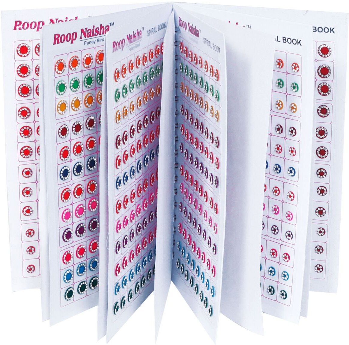 Pack of 960 Bindis, Fancy Silver stone Border Bindi for women and Girls Forehead Red, Maroon, Multicolor Bindis-image-48