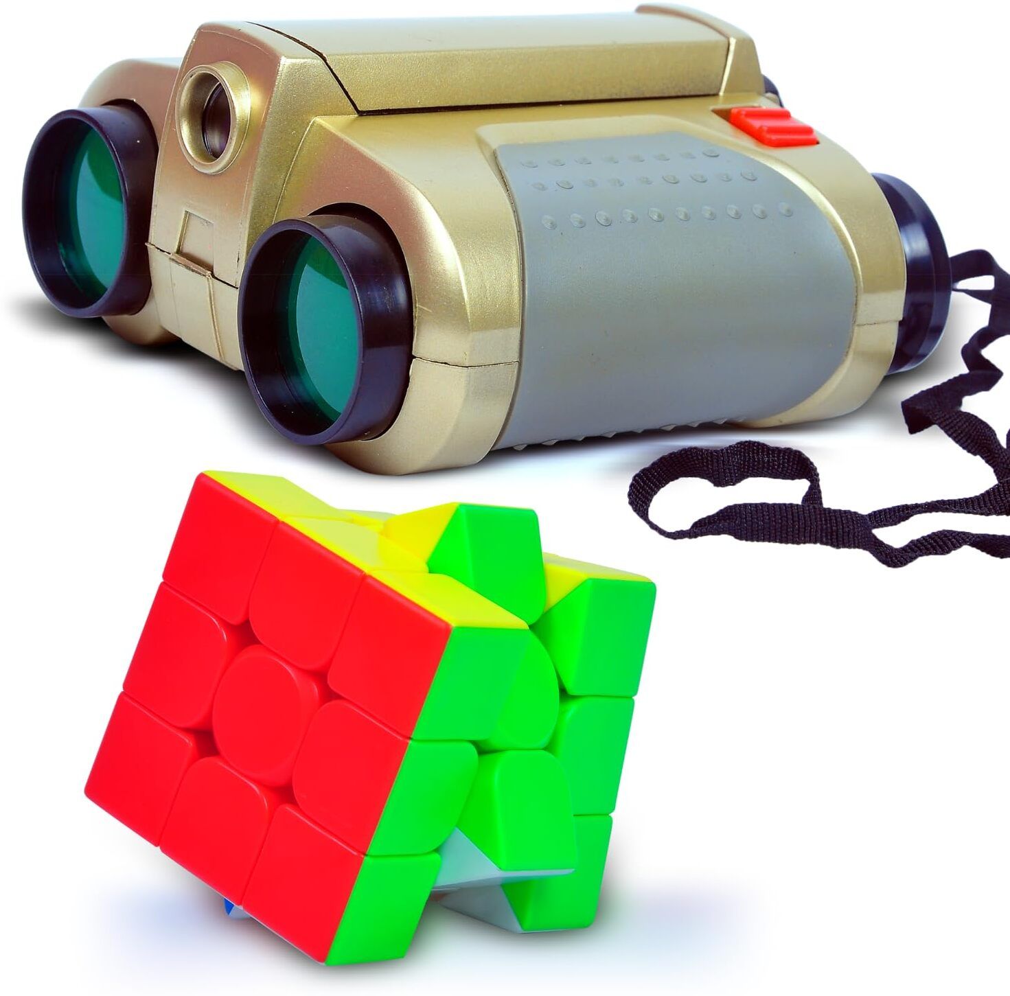 Kmc kidoz Combo 4x30mm Powerful Binocular 3*3 Magic Cube Puzzle Toy Eco Friendly Binoculars-image-17