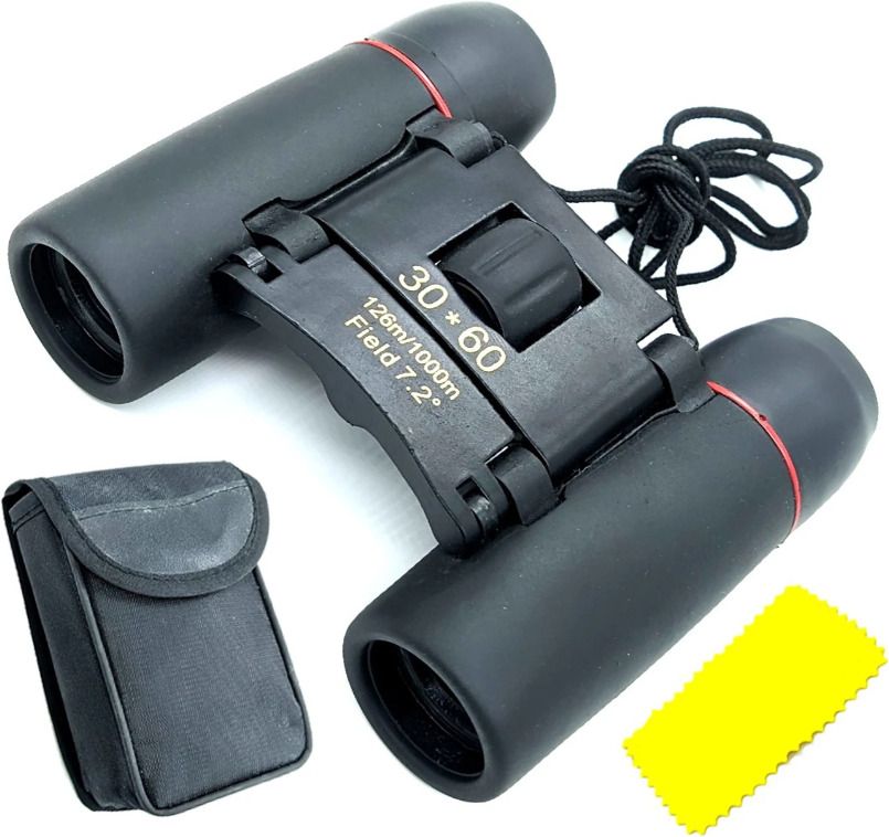 Tech Inspire 30x60 HD Binoculars Compact Foldable Telescope for Travel Outdoor Black Binoculars-image-43