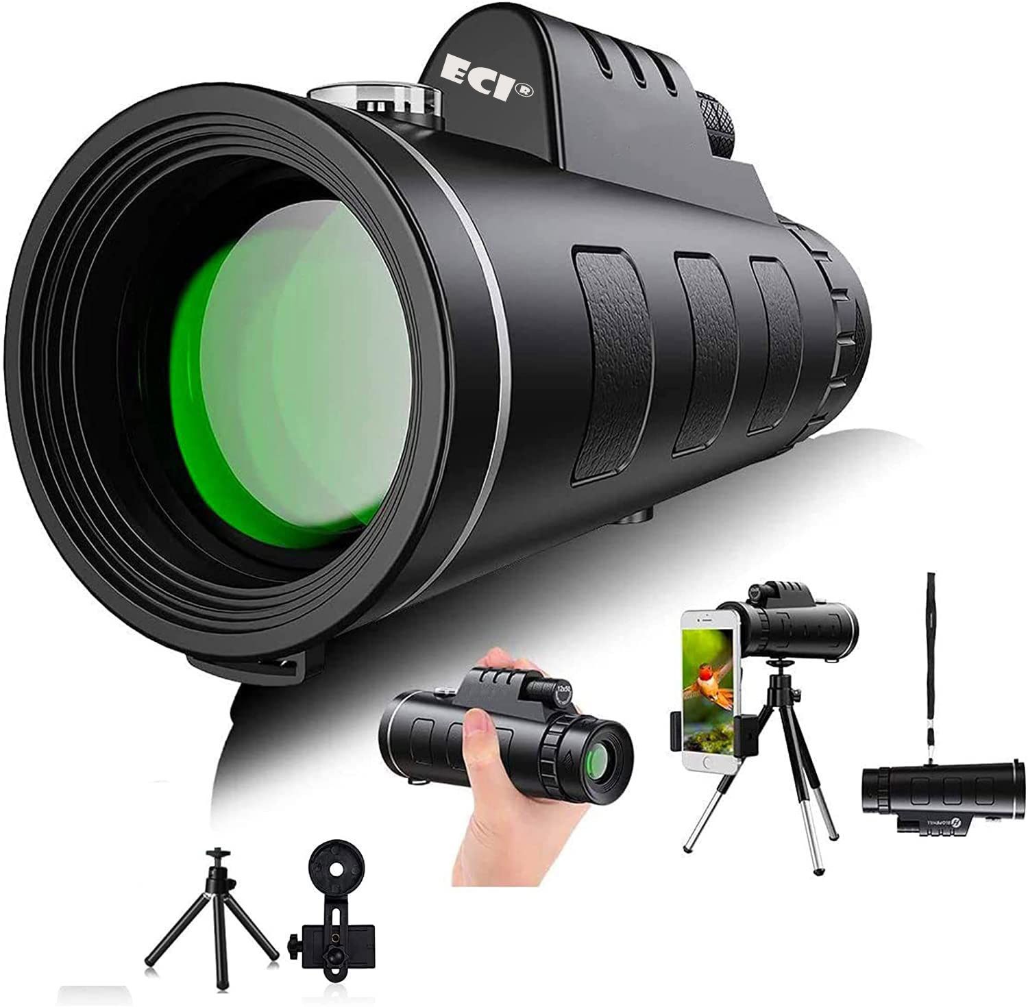 eci 40x60 magnification zoom hd monocular telescope riflescope