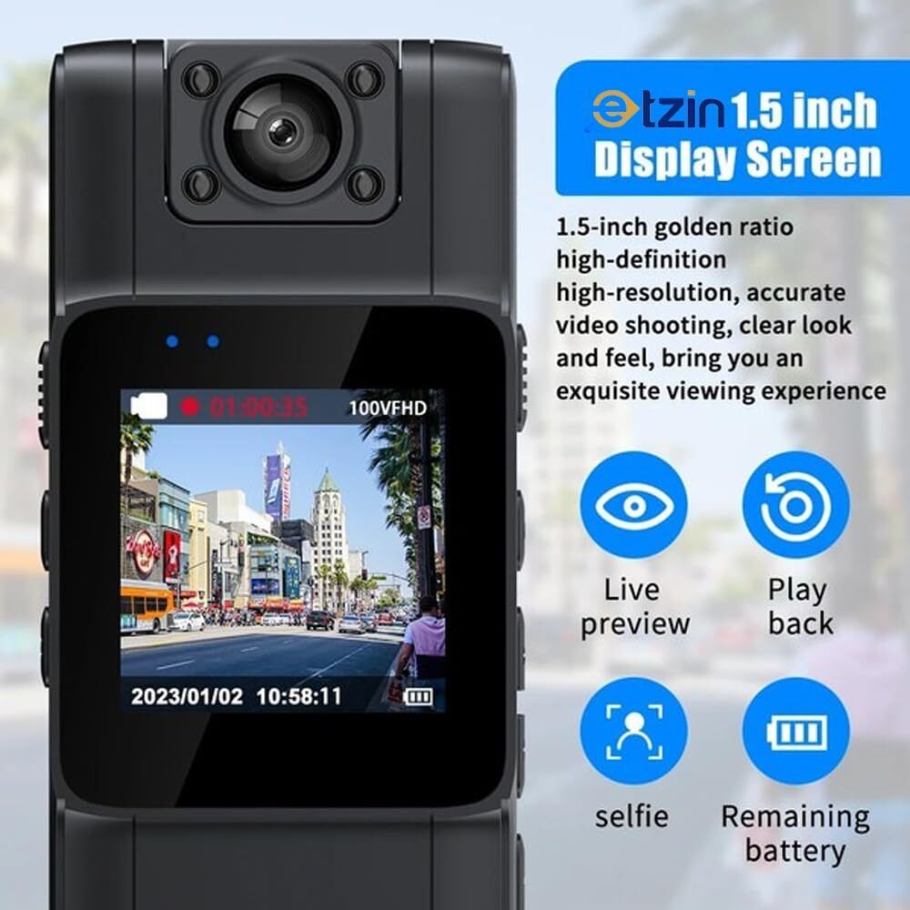 Etzin 4K UHD Mini Body Camera with Audio and Video Recording 150°Wide Angle 180°Lens Spotting Scope-picture-10