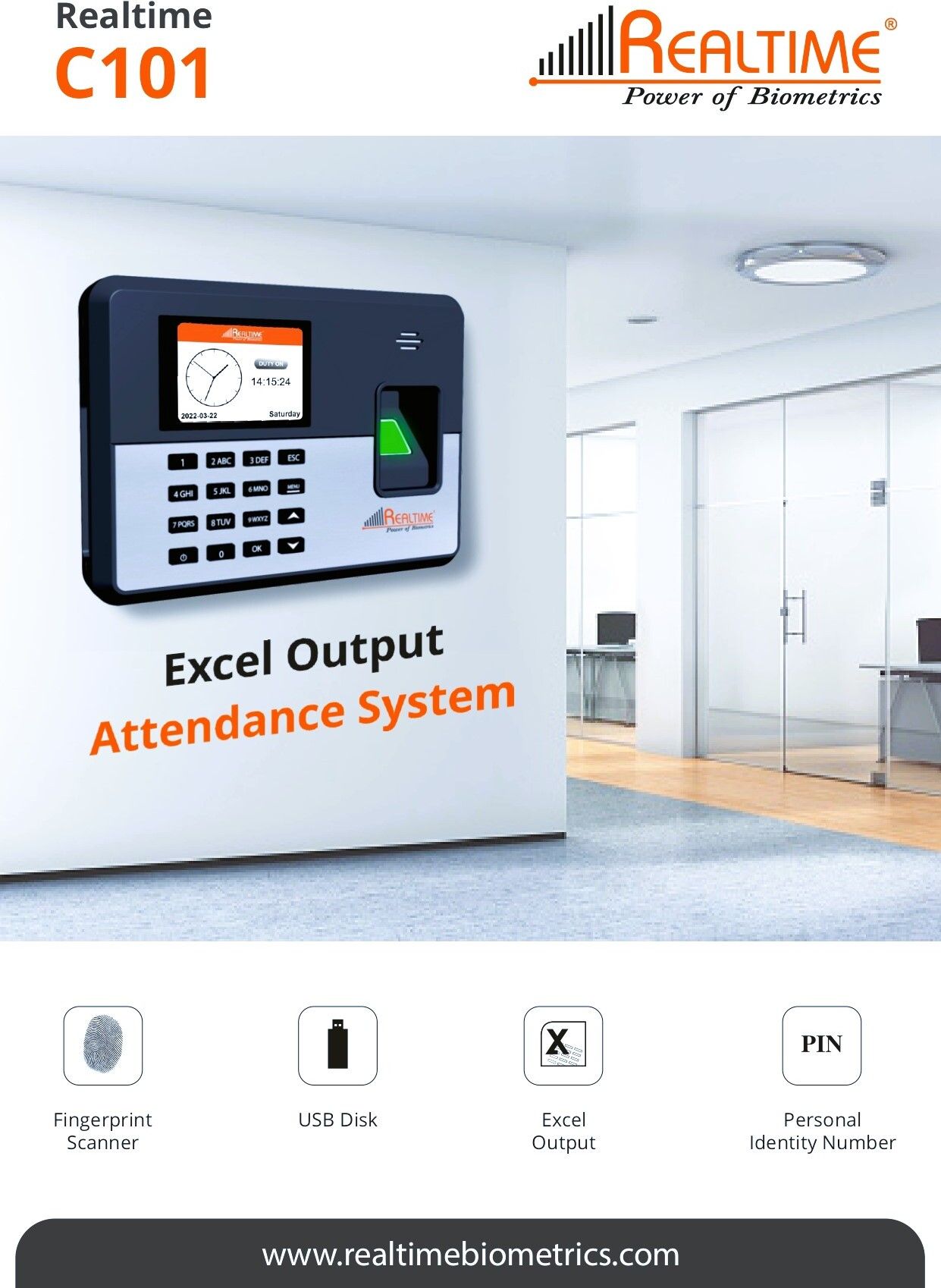 realtime C101 Attendance System Fingerprint + PIN USB Export Device Time & Attendance-picture-28