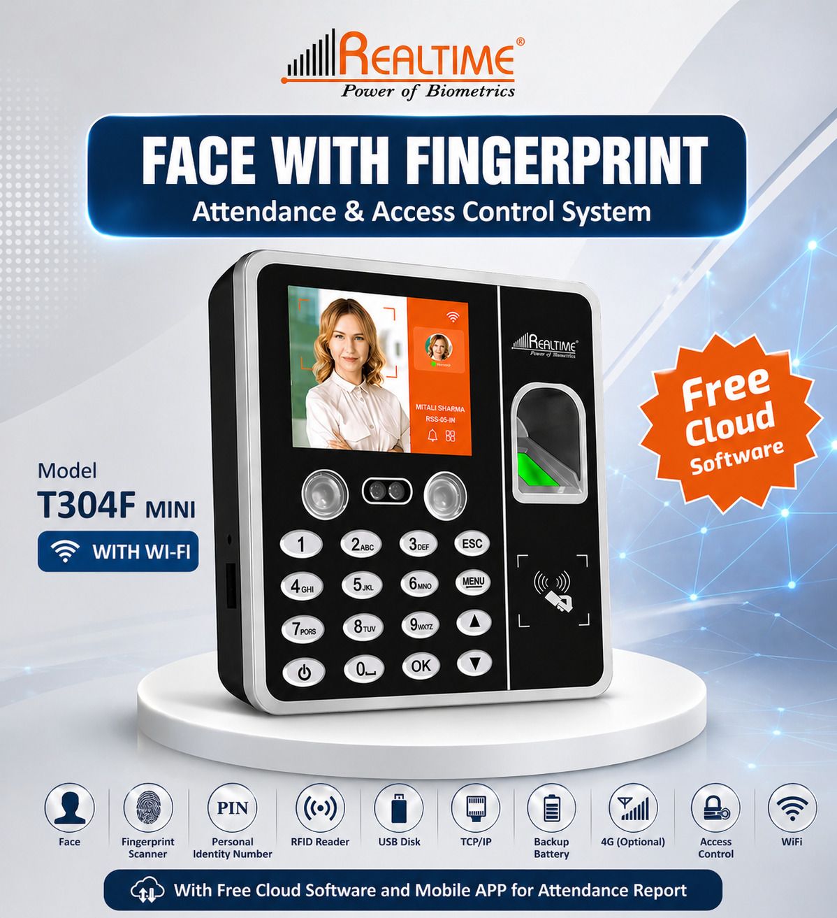 T304F Mini Secure Biometric Attendance Machine with WiFi Feature Time & Attendance, Access Control-image-35