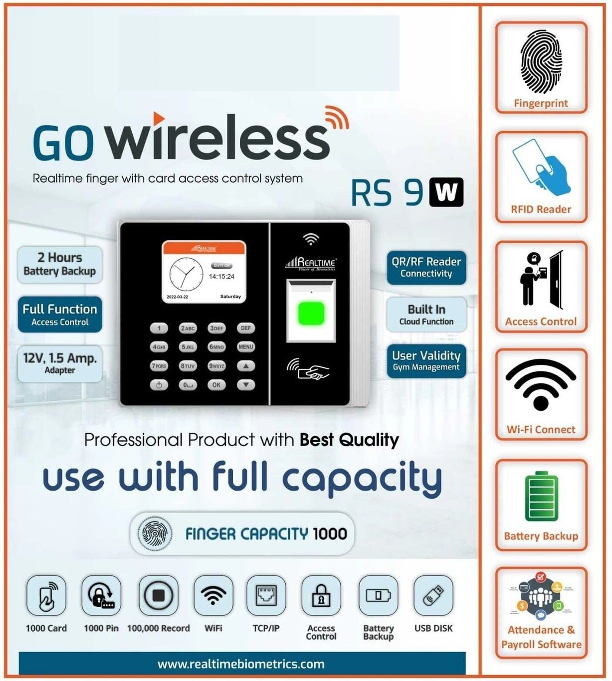 rich polo 9W Fingerprint Scanner Biometric Device with Access Control with Wifi Time Time & Attendance-picture-43
