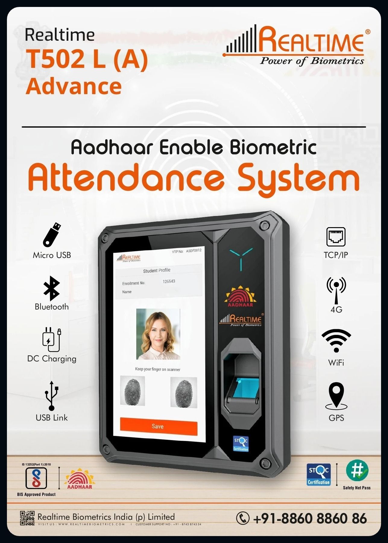 Pre_T502 L-1 with LAN (T502L-1) Aadhaar Enabled Biometric Fingerprint Machine Access Control, Time & Attendance-image-38