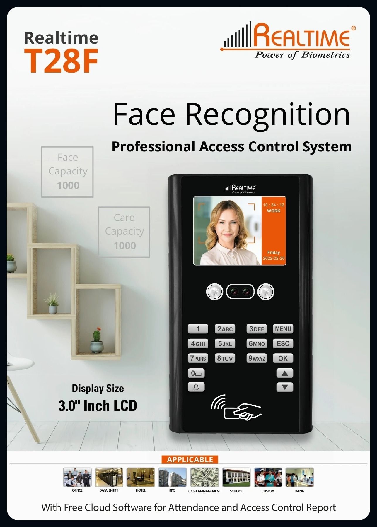 Pre_T28F Time & Attendance Machine (Fingerprint, Password, Card, Face) Access Control, Time & Attendance-image-13