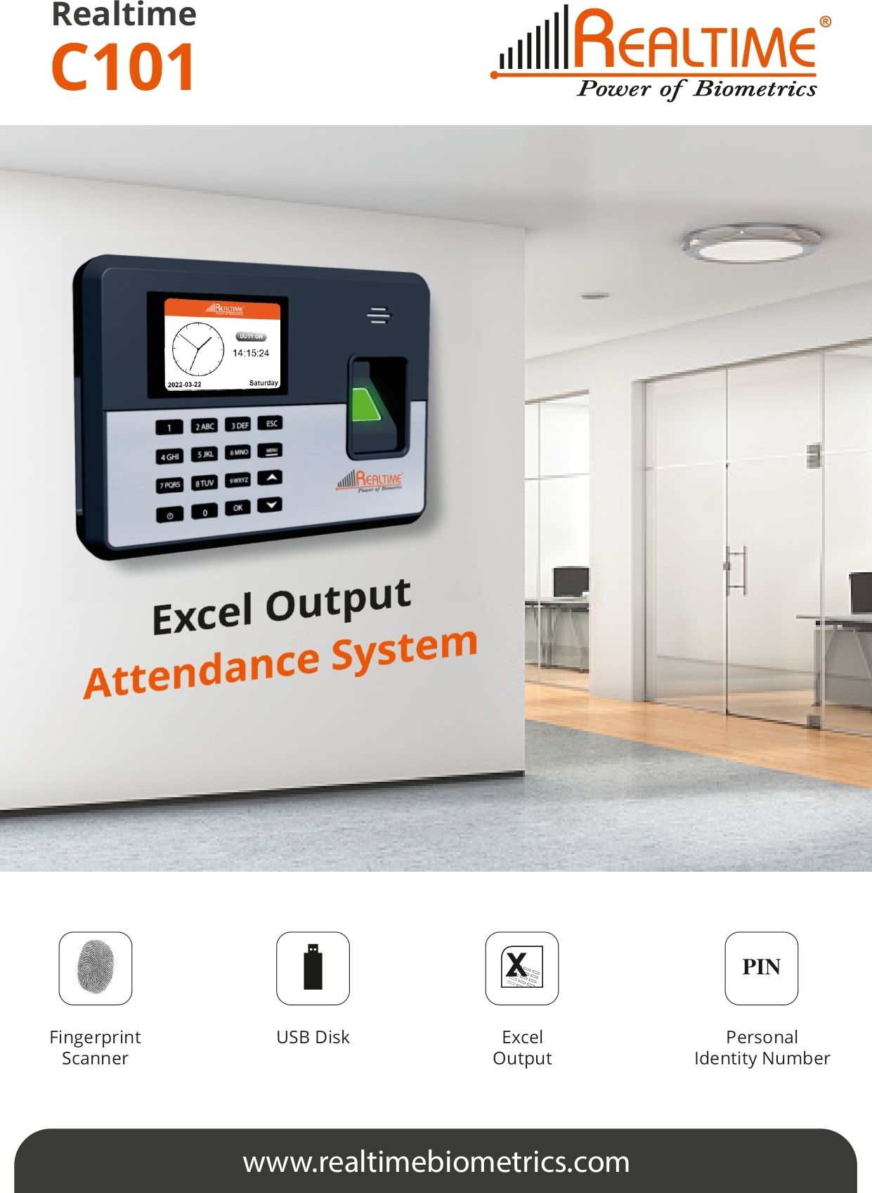 realtime C101 Biometric Attendance Machine Fingerprint USB Excel Output Time & Attendance-picture-48