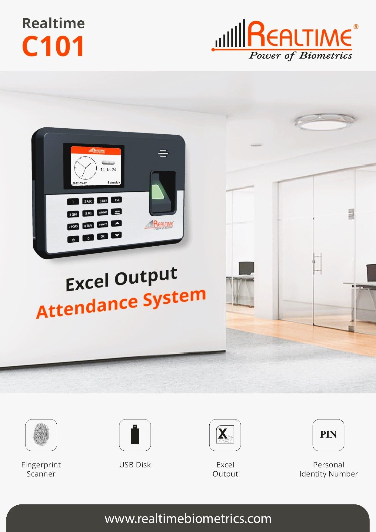 realtime C101 Fingerprint Attendance Machine Offline USB Excel Output Time & Attendance-picture-30