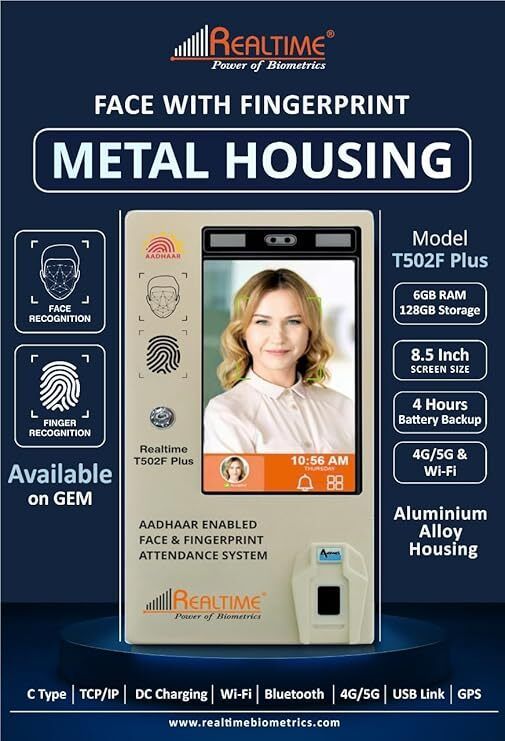 T502F+ Plus Aadhaar Enabled Face & Fingerprint Attendance with Aluminium Alloy Access Control, Time & Attendance-image-30
